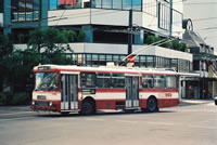 ウェリントン市内を走るトローリーバス